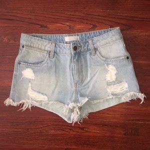 Denim cut off shorts